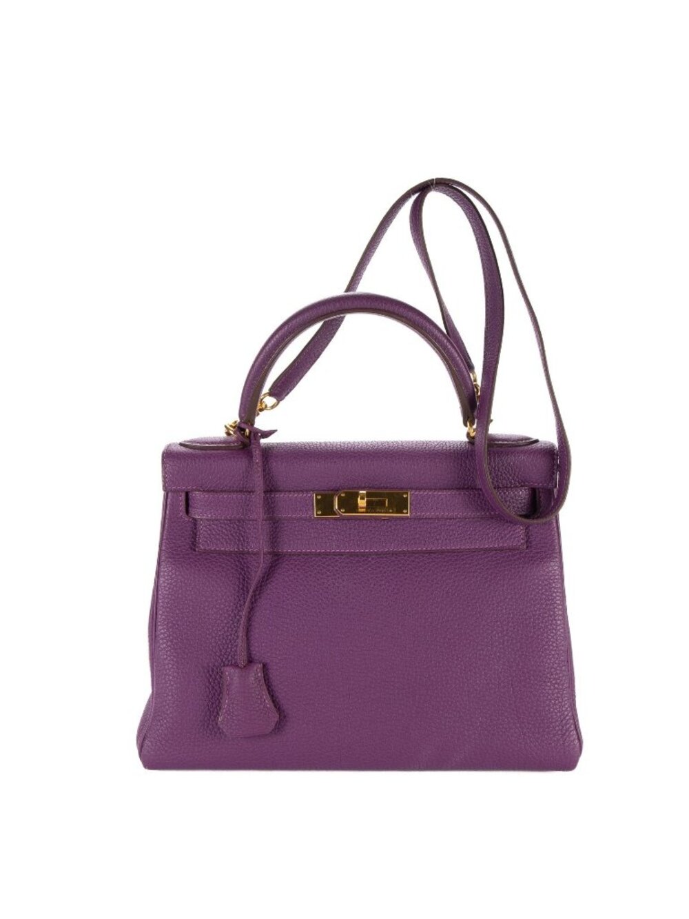 Hermes Kelly Retourne Purple Togo Leather